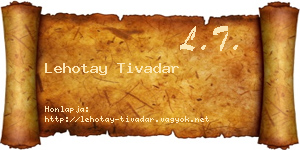 Lehotay Tivadar névjegykártya